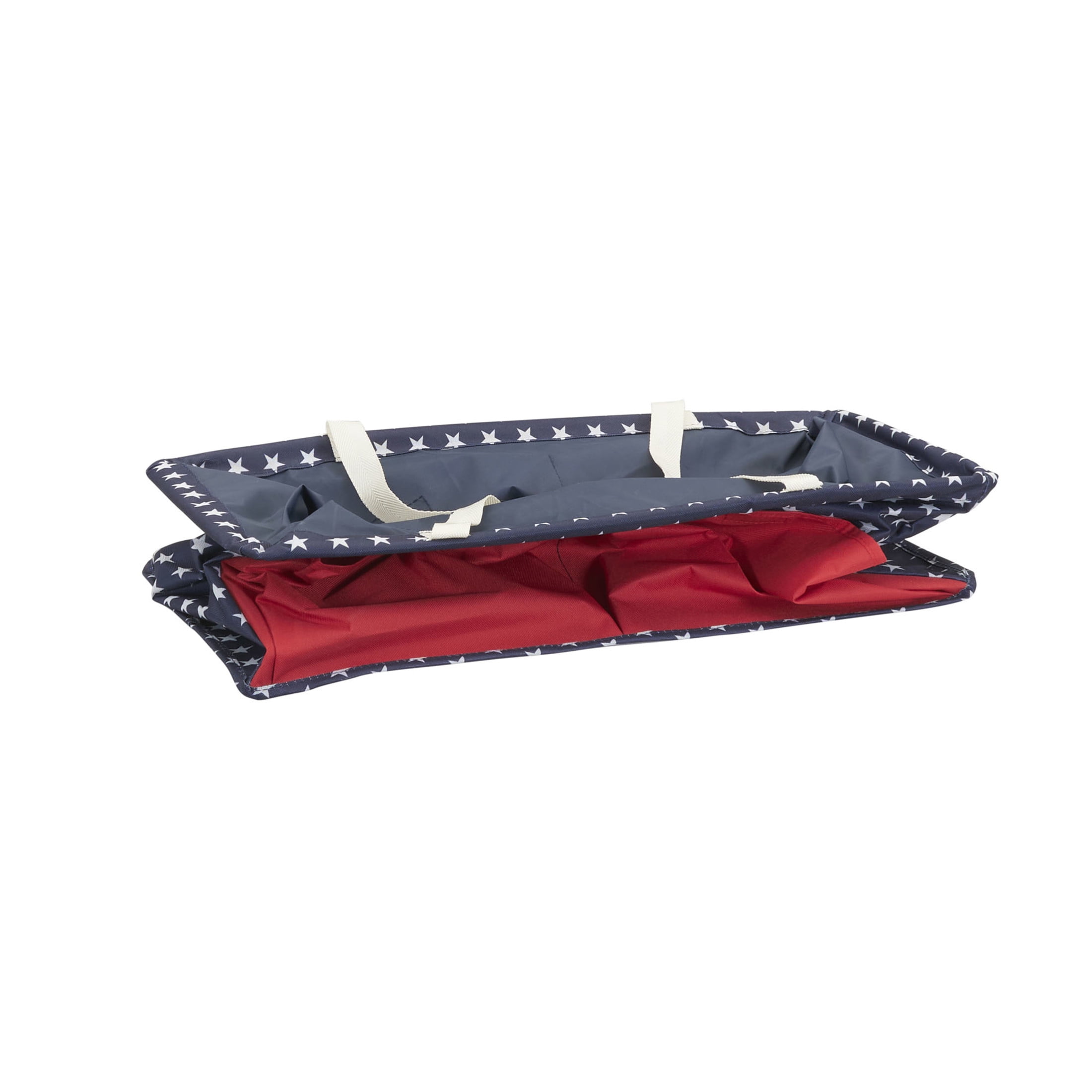 Household Essentials Red, White, and Blue Krush Container All-Purpose Utility Tote with Pockets