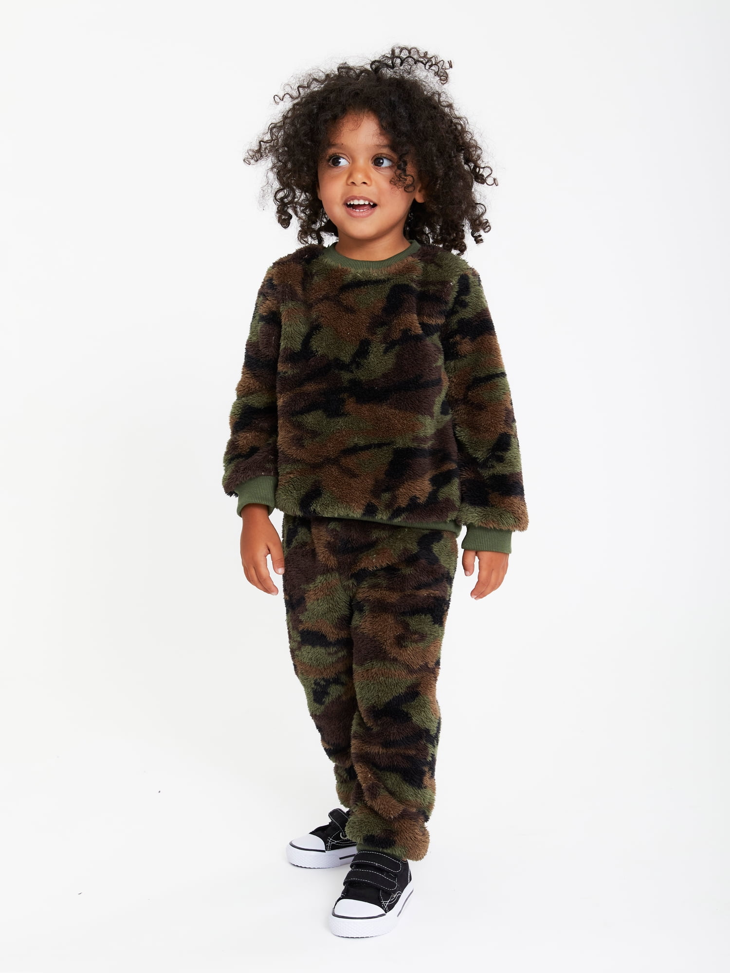 Wonder Nation Toddler Boy Cozy Faux Sherpa Outfit Set, 2-Piece, Sizes ...