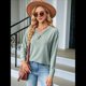 thumbnail image 5 of Blusas de Larga con Cuello en V para Mujer, Blusas Casuales Tipo Jersey, Blusas Holgadas y Elegantes, Blusas Tipo Túnica para Otoño. Verde Oscuro XL, 5 of 10