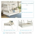 thumbnail image 5 of Clearance TOPMAX Solid Wood Twin Over Full Bunk Bed with Two Storage Drawers, White, 5 of 9