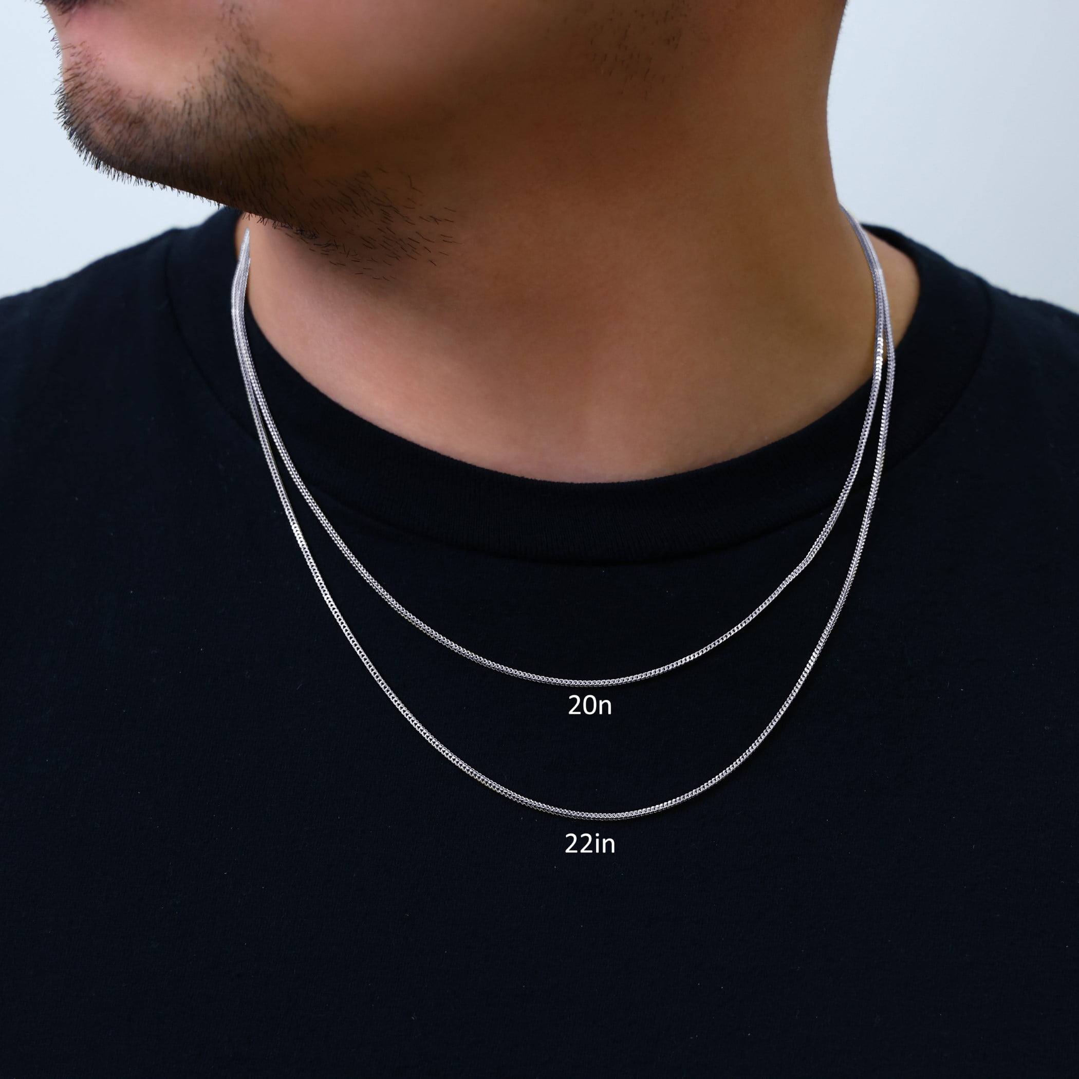 Nuragold 10k Real White Gold Franco Square 1.5mm Box Chain Wheat Chain Necklace (16"-24") Dainty Italian Jewelry for Men & Women