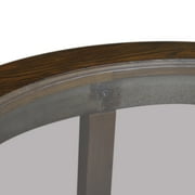 Leick Home 10037 Round Glass Top Coffee Table with Shelf, Chocolate Oak
