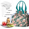 thumbnail image 4 of Pioneer Flower Floral Print Pattern Drawstring Lunch Bag Women - Drawstring Lunch Bag Insulated for Work Office - Stain-Resistant Large Lunchbags for Women with Multi-Pockets, 4 of 6