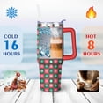 thumbnail image 4 of Red and Green Check White Snowflakes 40 Oz Tumbler with Handle Lid and Straw Stainless Steel Double Walled Vacuum Insulated Cup Merry Christmas Gifts Tumbler for Women Men Friends Outdoor Indoor, 4 of 6