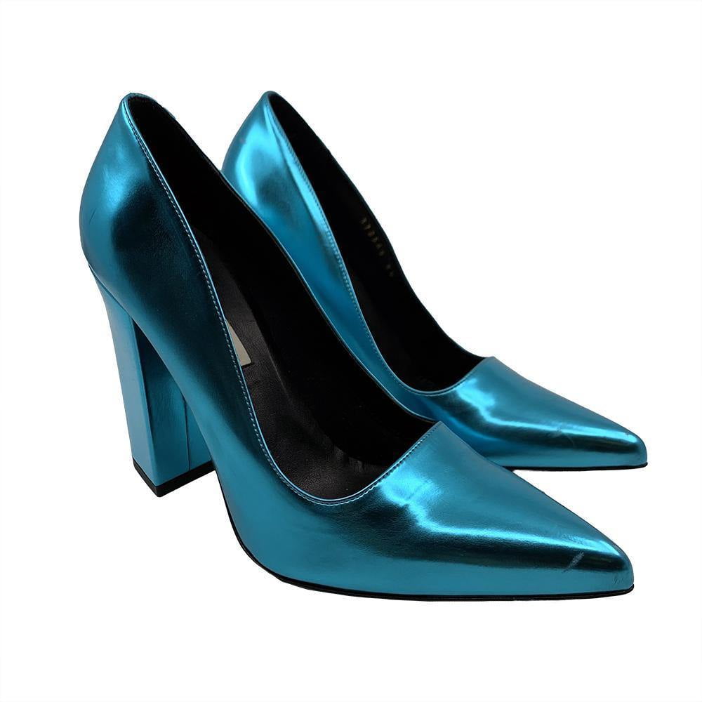 Pointed Toe Heel Teal Blue 