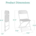 thumbnail image 2 of Wubio Set of 10 Plastic Folding Chairs, Portable Stacking Indoor Outdoor Seating for Home, Yard, Garden, Parties, Events w/Non-Slip Feet, 350lb Weight Capacity - White, 2 of 7
