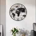 thumbnail image 2 of Modern Industrial Style Iron Art 3D Map Wall Clock with Creative Digital & Pointer Display, 24-Hour Indicator, Sweep Second Motor - Compact 60cm Decorative Timepiece for Home, Office, Public Spaces, 2 of 6