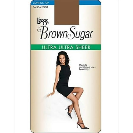 Leggs 74402 Brown Sugar Ultra Sheer Control Top Pantyhose, 1-Pack Large Jet Brown