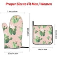 thumbnail image 4 of Cactus Pattern Oven Mitts and Pot Holders Sets for Kitchen 4 Pcs 7"X11" Heat Resistant Baking Cooking, 4 of 6