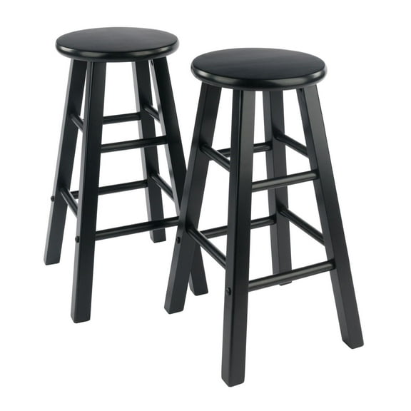 Counter Stools; 2-Pc Set; Black