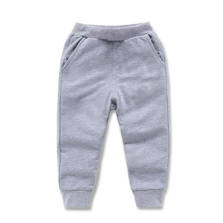 

Chenyin Kids Toddler Girls Boys Spring Fall Sweatpants Cotton Elastic Waist Jogger Pants Unisex Solid Color Sweat Trousers for Baby 1-11 Years