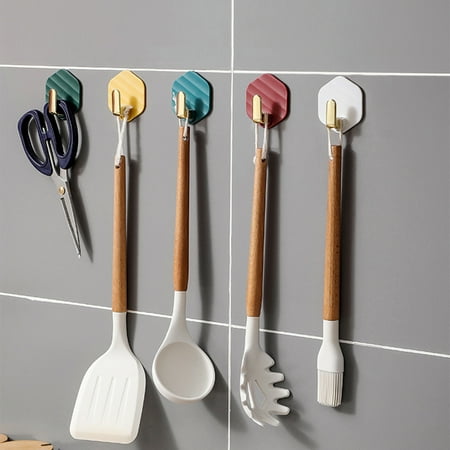 

Wanwan 4Pcs Hanger Hook Wall-mounted Self-adhesive ABS Powerful Load Bearing Wall Hook Household Supplies