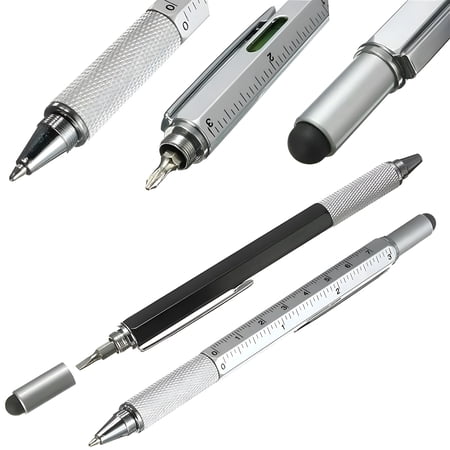 EXLEAF 2026 New 6 in 1 Multitool Pen Cool Gadgets for Men 16Pcs Multitool Pen with Ruler Level Refills Screwdriver Stylus Unique Tech Tool Pen Gift for Husband Dad Father Friend Guy Valentines Gifts