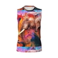 thumbnail image 6 of Picia Oil Paintings of Elephants mens Cotton Tank Undershirts , Moisture-wicking Ribbed Tanks, Lightweight Cotton Tank Undershirts-Small, 6 of 8