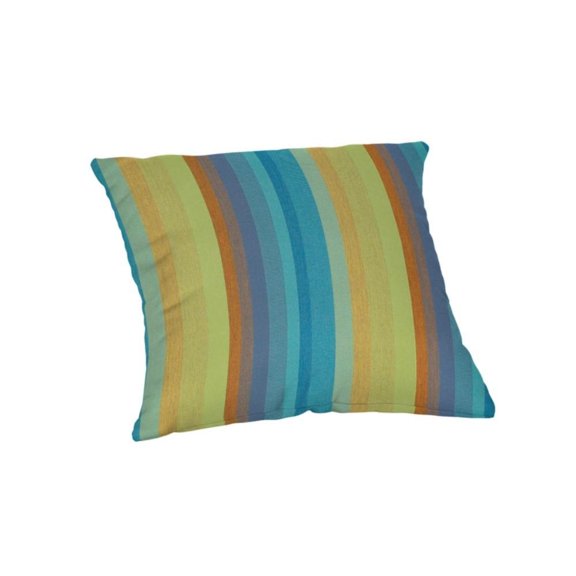 Casual Cushion Stripe Sunbrella® Fabric 1-Piece Outdoor Throw Pillow, 15"W x 15"L, Astoria Lagoon