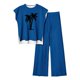 thumbnail image 1 of Pantalones Casuales sin Mangas Impresos con Cuello Redondo Conjunto Superior, Pantalones Ligeros Mujeres para Primavera Verano, 1 of 2