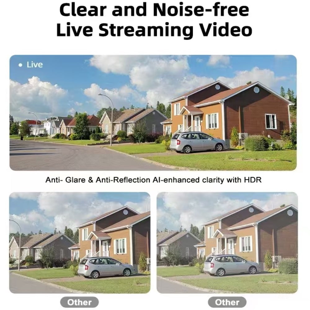 AI Home Security Window Camera, Baby Monitor Camera, 3MP 1296P Resolution, 110Wide-angle Field of View, 4X Zoom, Al Enhanced Color Night Vision, 2.4G&5G Dual WiFi, Two-way Audio, Works with Alexa