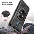 thumbnail image 3 of Ring Kickstand Phone Case for Nokia C100 w/Tempered Glass Screen Protector for Car Mount Hybrid Hard Shockproof Case - Black, 3 of 6
