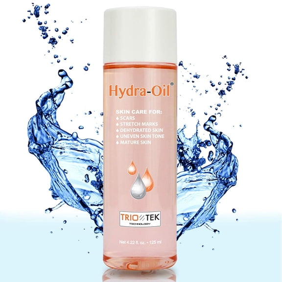 Hydra-Oil Scar Removal Serum - Scar Treatment for Face and Body - 125 ml Hydrating Oil for Acne Scar Remover, Stretch Mark Removal, and to Lighten Dark Spots - Vitamin E & A 4.2 Fl Oz (Pack of 1)