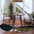 thumbnail image 5 of Deer Forest Round Rug 5ft Washable Circle Kitchen Rugs Non Slip Modern Art Elk Trees Large Area Rug Indoor Floor Carpet for Bedroom Living Room Home Office Dining Room Nursery, 5 of 9
