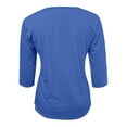 thumbnail image 4 of TYGHBN Women's Fashion Solid 3/4 Sleeve T Shirts V Neck Casual Loose Top Loose Work Tops Women Athletic V Neck Shirts Women Athletic Shirts Women Summer Neck Long Sleeve Tops for Women Womens Tee, 4 of 4