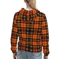 thumbnail image 7 of Cauagu Halloween Tartan Plaid for Women's Hooded Sweatshirts Pullover Hoodie for Women Fall Workout Sweat Long Sleeve Preppy Sweatshirts-Large, 7 of 7