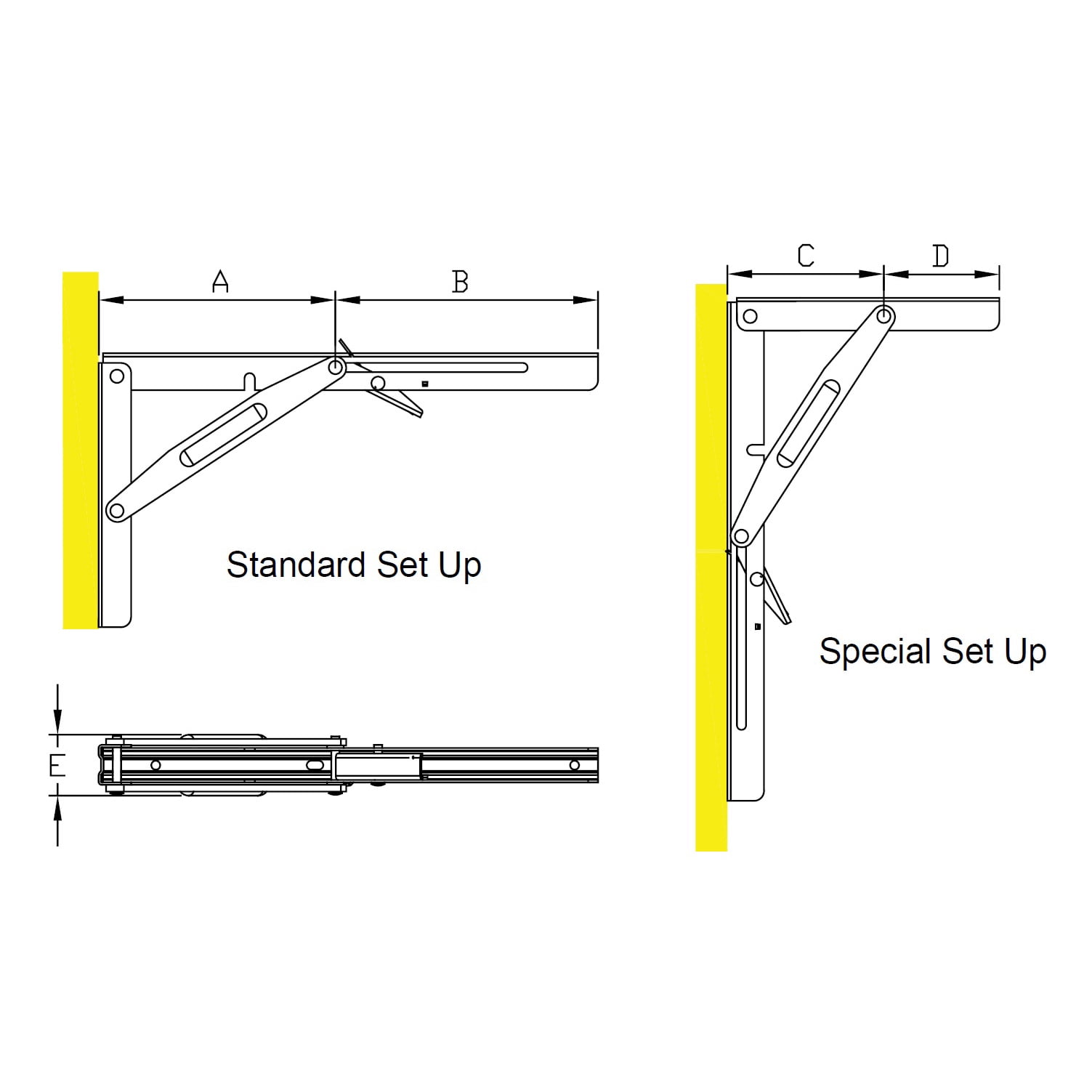 White Water 7996S Heavy Duty Table Folding Shelf Bracket