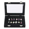 thumbnail image 5 of LANTWOO Elegant Rectangular Velvet Jewelry Box with 7 Slots, Black, 5 of 6