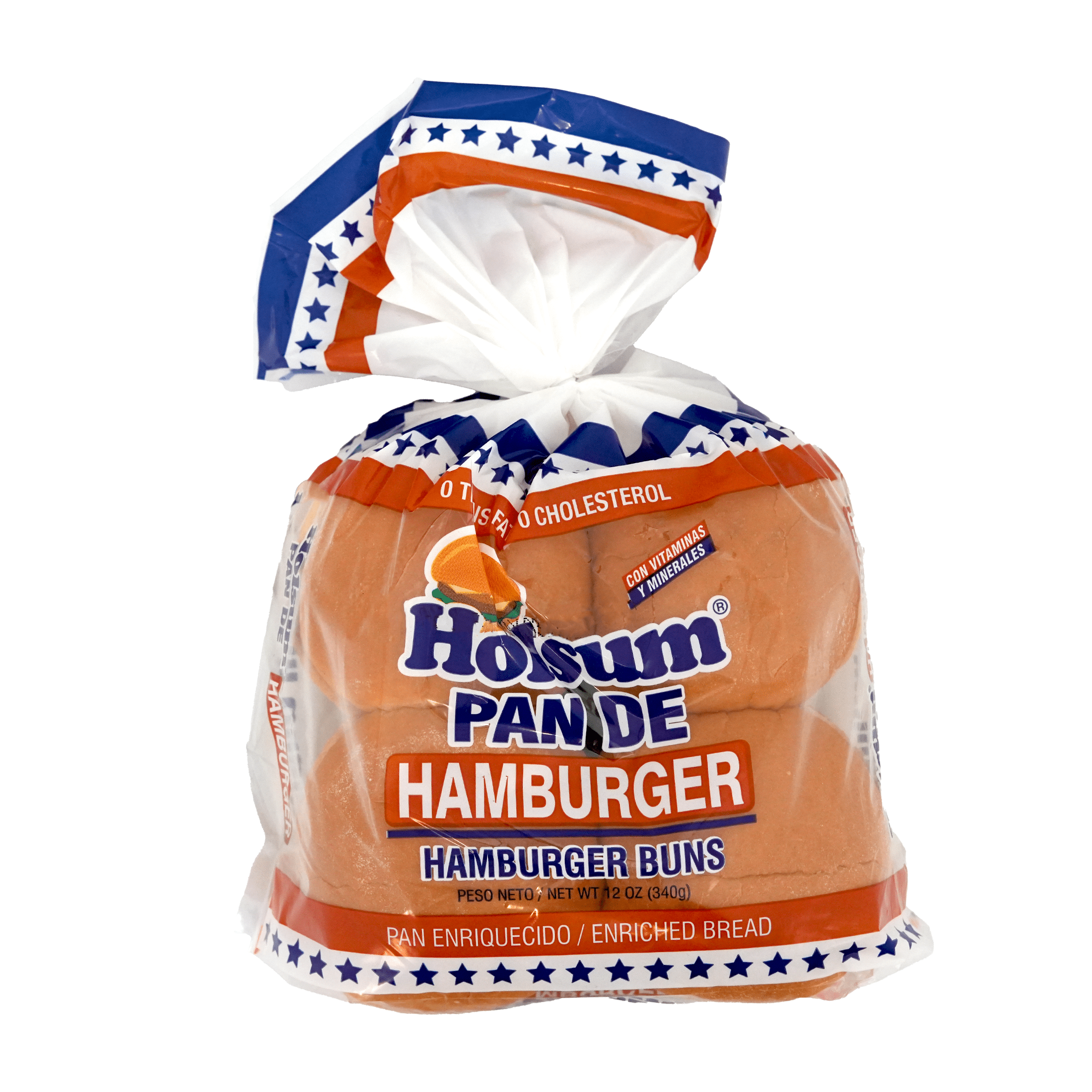 Holsum, Hamburger Bun, Regular, Pre Sliced, 12 oz, 8 Count, Shelf Stable