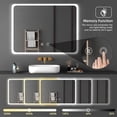 thumbnail image 2 of LED Bathroom Mirror, 32 x 24 Inch, Wall Mounted Vanity Mirror, Anti-Fog, Dimmable, Touch Sensor Switch Control, AC Plugin with 3 Colored LED Lights, Horizontal & Vertical - M1011, 2 of 4