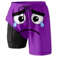 thumbnail image 4 of MAIHAN Mens Swim Trunks with Compression Liner,Quick Dry Swim Trunks|Printed Beach Board Shorts with Elastic Drawstring Waist|Lightweight Casual Summer Shorts(Purple,XL), 4 of 4