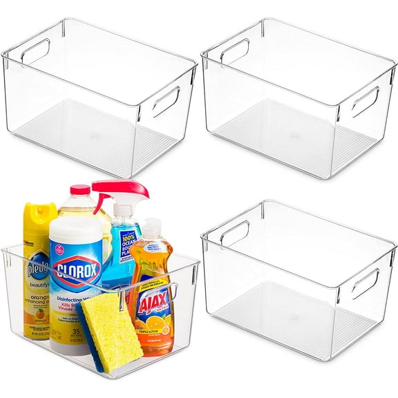 Pack Of 4 Plastic Kitchen Organization Pantry Storage Bins