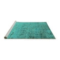 thumbnail image 2 of Ahgly Company Machine Washable Indoor Rectangle Oriental Turquoise Blue Industrial Area Rugs, 7' x 10', 2 of 4