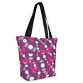 thumbnail image 2 of KLL Tote Bag for Women Vintage Vinyl Record Print Shopping Grocery Reusable Bags for Office School Shopping Travel, 2 of 6