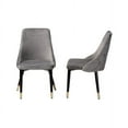 thumbnail image 4 of Baxton Studio Giada Contemporary Glam and Luxe Grey Velvet Fabric and Dark Brown Finished Wood 2-Piece Dining Chair Set, 4 of 7