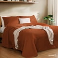 thumbnail image 4 of Dreamlab Colcha Ligera con 2 Fundas de Almohada,Capitonado, Ultra Suave.Hipoalergénico.Edrecolcha para Cama.Edredón para Verano y Todas las Estaciones.(Queen Size 225 x 240 cm, Moneda,Naranja Quemado), 4 of 8