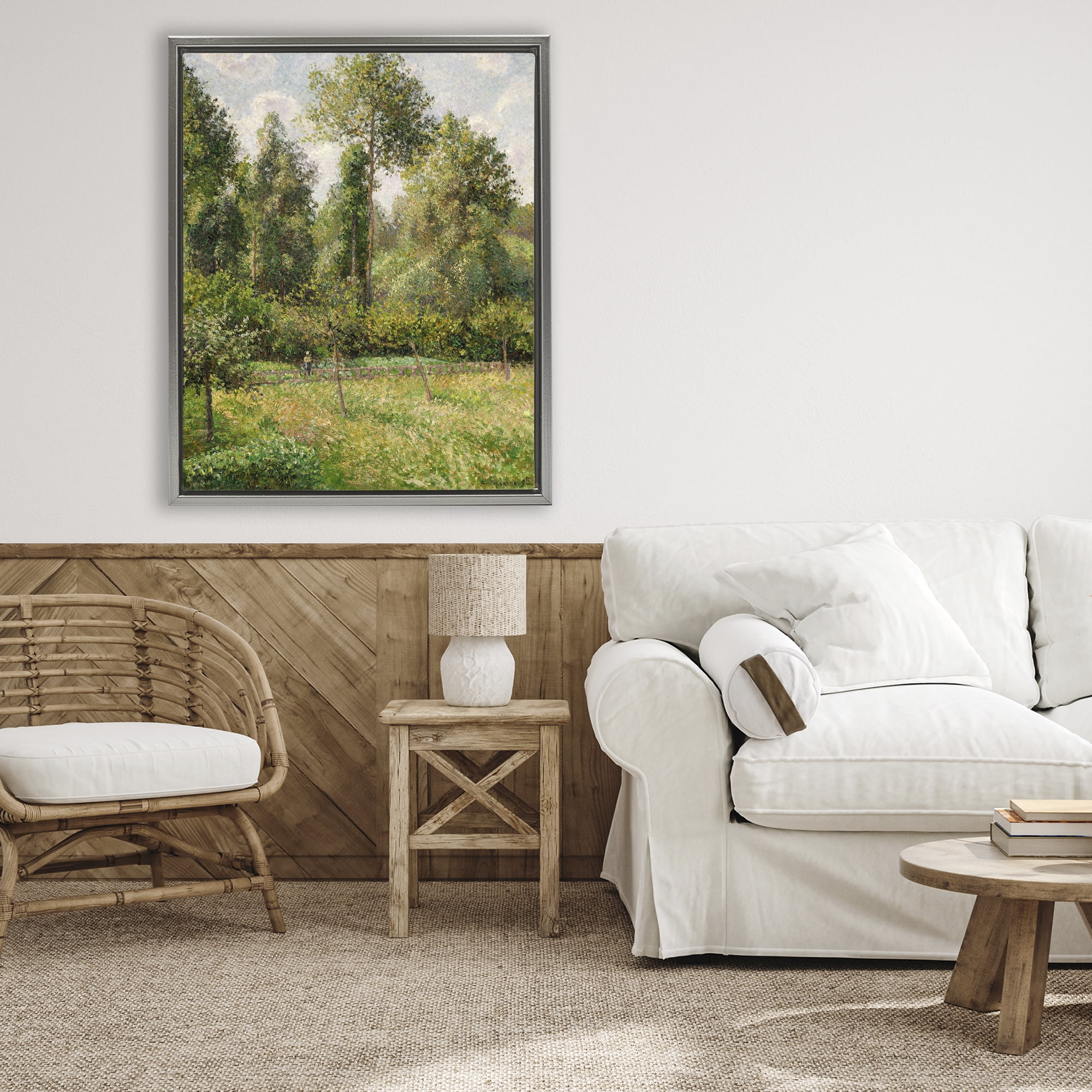 Stupell Industries Poplars Classic Landscape Gray Framed Floater Canvas Wall Art, design by Camille Pissarro