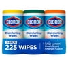 Clorox Disinfecting Wipes Value Pack, Fresh Scent, Citrus Blend and Orange Fusion, 225 Wet Wipes