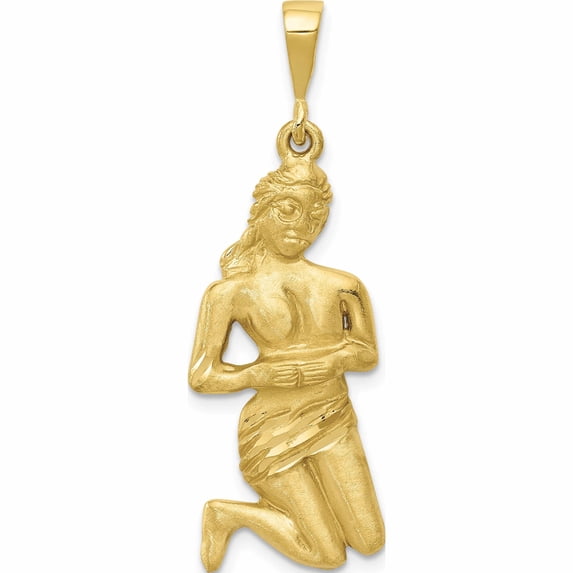 10K Yellow Gold Virgo Zodiac Charm (40 X 12) Made In United States -Jewelry By Sweet Pea