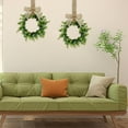 thumbnail image 5 of 2PCS Christmas Kitchen Cabinet Wreaths Decor with Ribbon Bows 12 in Small Cabinet Wreaths Hanging Artificial Greenery Wreath for Front Door Farmhouse Wall Window Chair Christmas Garland Decoration, 5 of 8