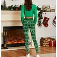 thumbnail image 5 of Dasayo Green Jeggings for Women Christmas Stretchy Yoga Tummy Control Striped Comfortable Slim Trousers Womens Slacks L, 5 of 9