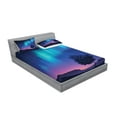thumbnail image 2 of Ambesonne Fantasy Fitted Sheet & Pillow Sham Set, Aurora Borealis Tree, Full, Blue Purple, 2 of 2