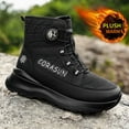 thumbnail image 6 of CORASUN Men's Winter Snow Boots, Waterproof Insulated Plush Lined Hiking Boots with Quick Dial Lacing System, Mid-Top Anti-Slip Outdoor Work Shoes (Black/Grey), 6 of 11