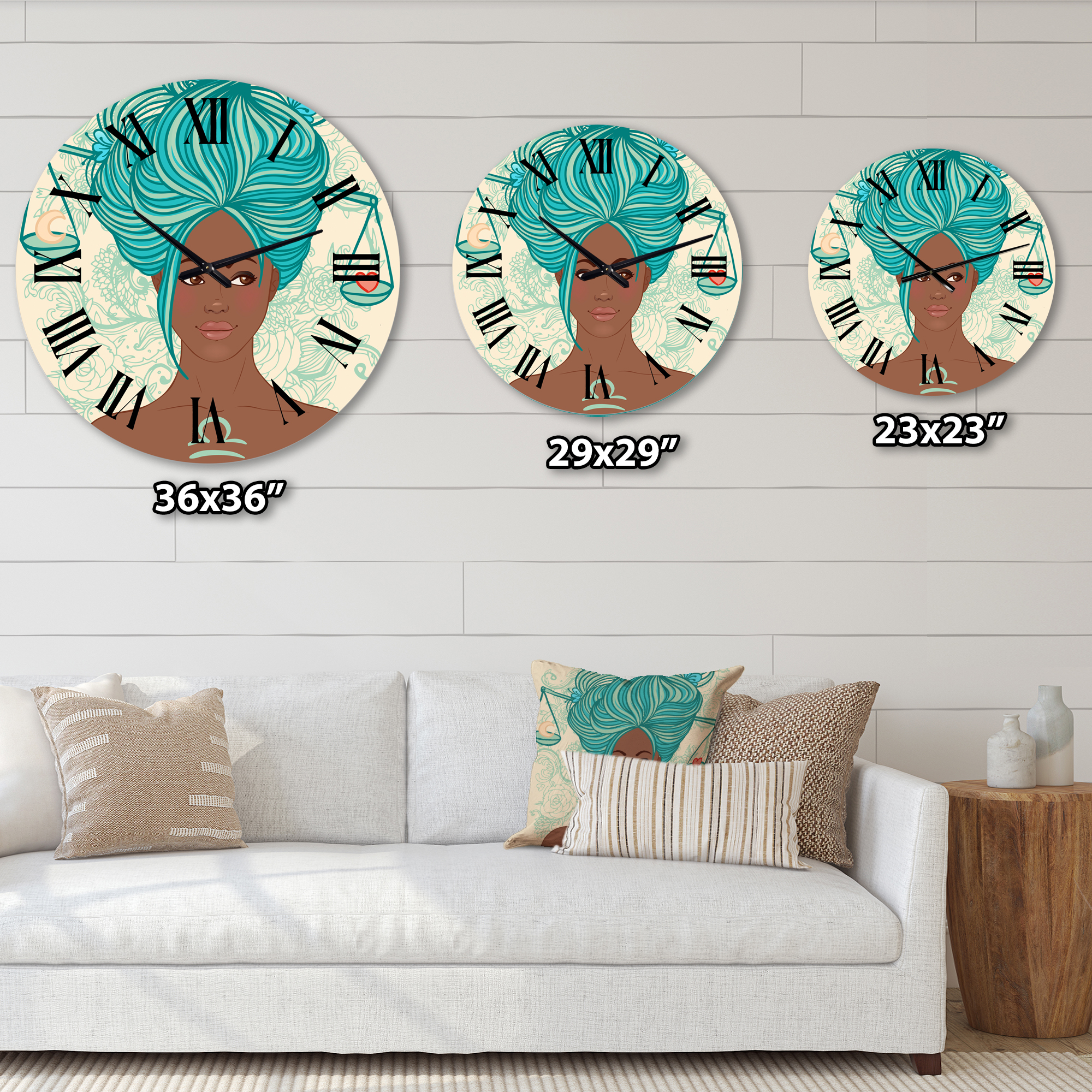 Designart 1 in Modern,Contemporary Wall Clock