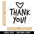 thumbnail image 2 of Thank You Fun Text with Heart Self-Inking Rubber Stamp Ink Stamper - Orange Ink - Medium 1 Inch, 2 of 7