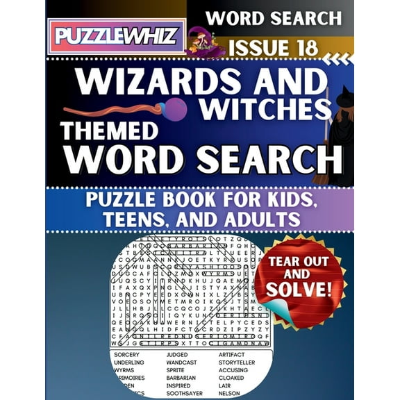 Themed Word Search Puzzles Wizards and Witches - Themed Word Search - Fun & Educational Puzzles for Kids, Teens, and Adults (Large Print Edition): , Book 2, (Paperback)