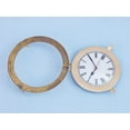 thumbnail image 5 of Brass Porthole Clock 12" - Brass Port Hole - Decorative Port Hole - Nautical Cl, 5 of 6