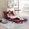thumbnail image 5 of Euroco Lazy Sofa Adjustable Folding Futon Sofa with Two Pillows Video Gaming Sofa for Living Room, Burgundy, 5 of 7