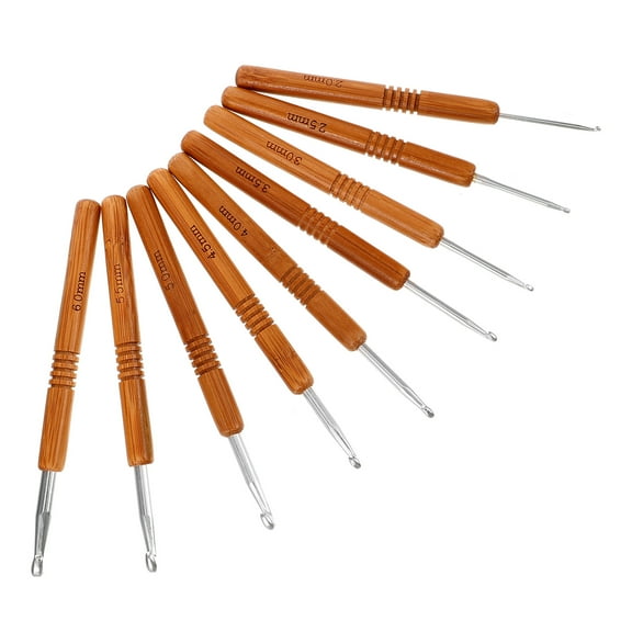 9 Pcs Crochet Set Knitting Needles Yarn Hooks to Weave Aluminum Bamboo