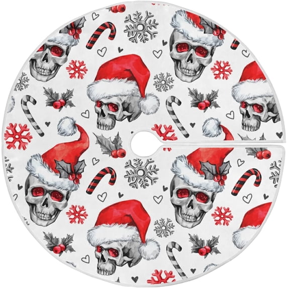 FMSHPON Snowflake Santa Xmas Tree Xmas Christmas Tree Skirt Stand Mat for Holiday Party Decoration Indoor Outdoor 36 inches
